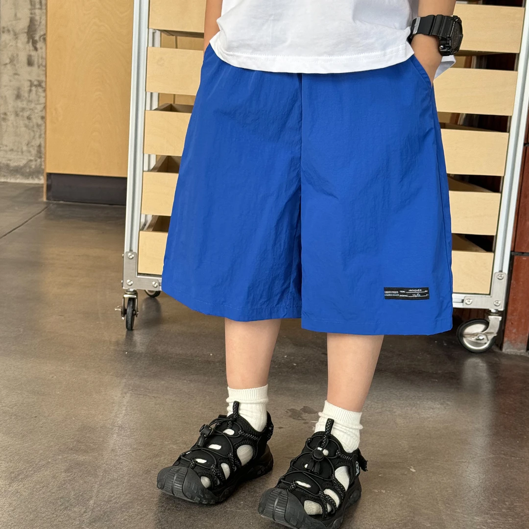 【现】AX5111棉小班儿童贴标速干短裤夏季男童轻薄沙滩裤休闲五分裤