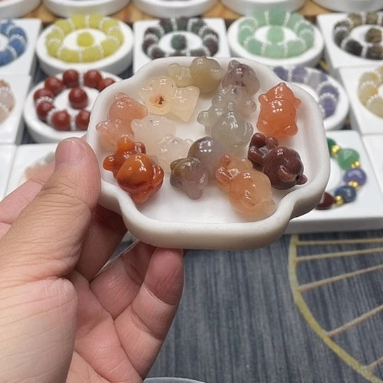 石英质玉（非洲翠）合金个性简约大方时尚