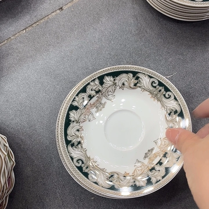 摆件陶五寸骨碟微瑕8个