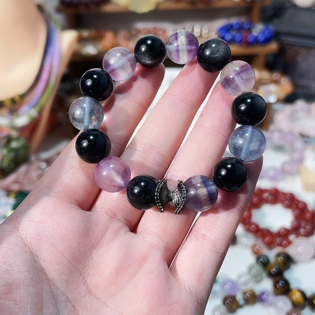 未镶嵌手串水晶彩虹萤石