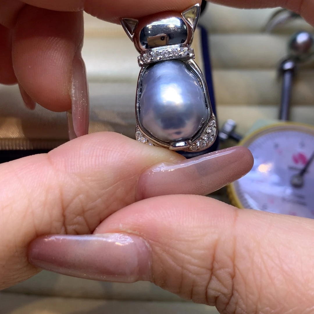 颈饰银S925镶嵌海水珍珠