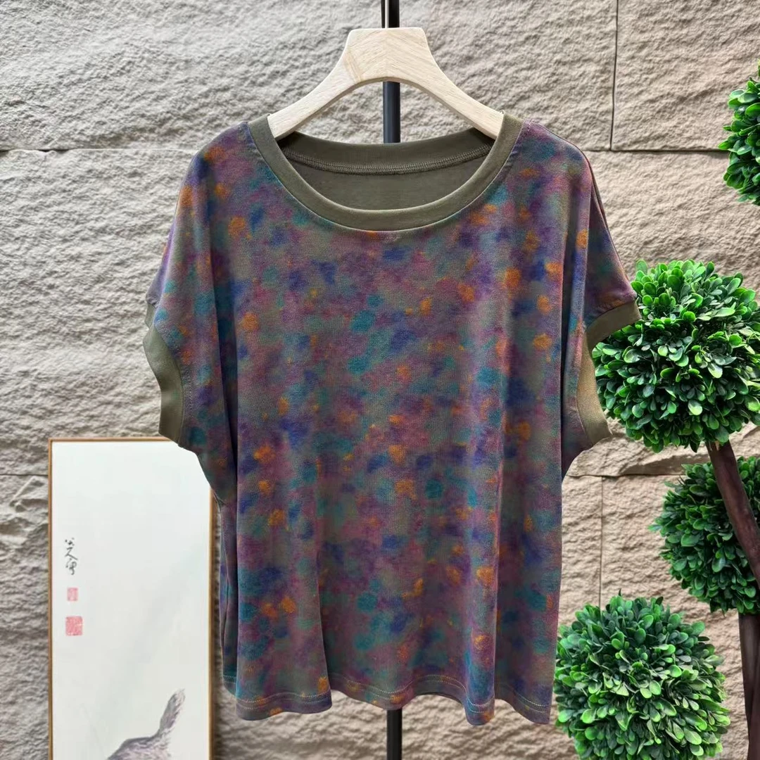 13378新款夏季休闲减龄宽松显瘦简约T恤