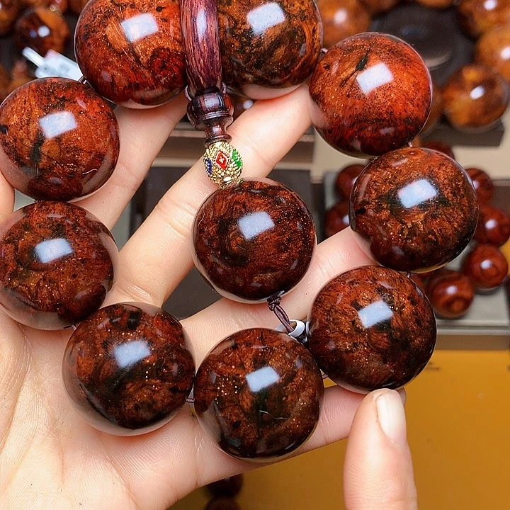 花梨木类手串/手链黄花梨风化料老挝花梨土埋料3.0