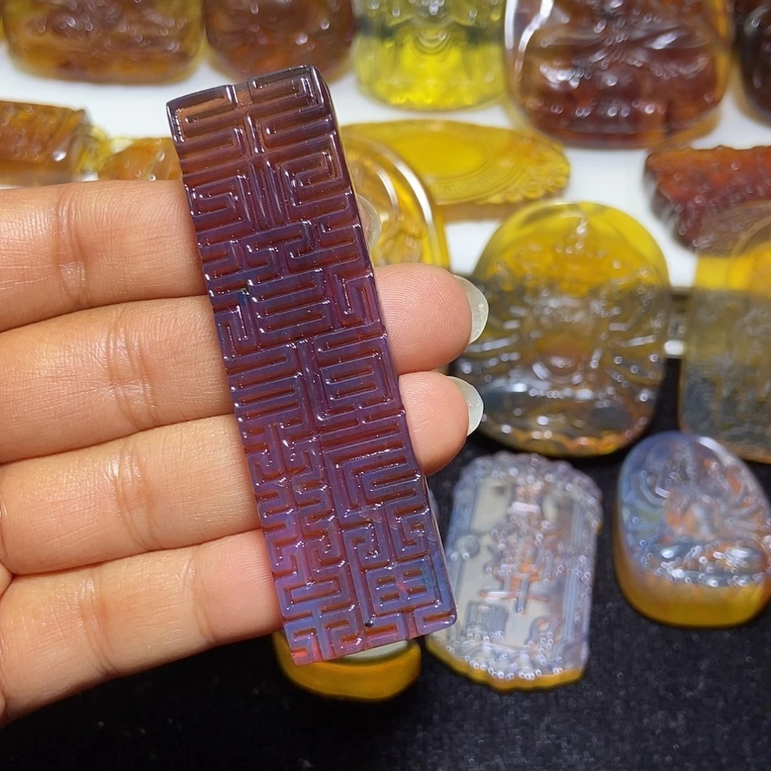 琥珀未镶嵌颈饰天官赐福-19