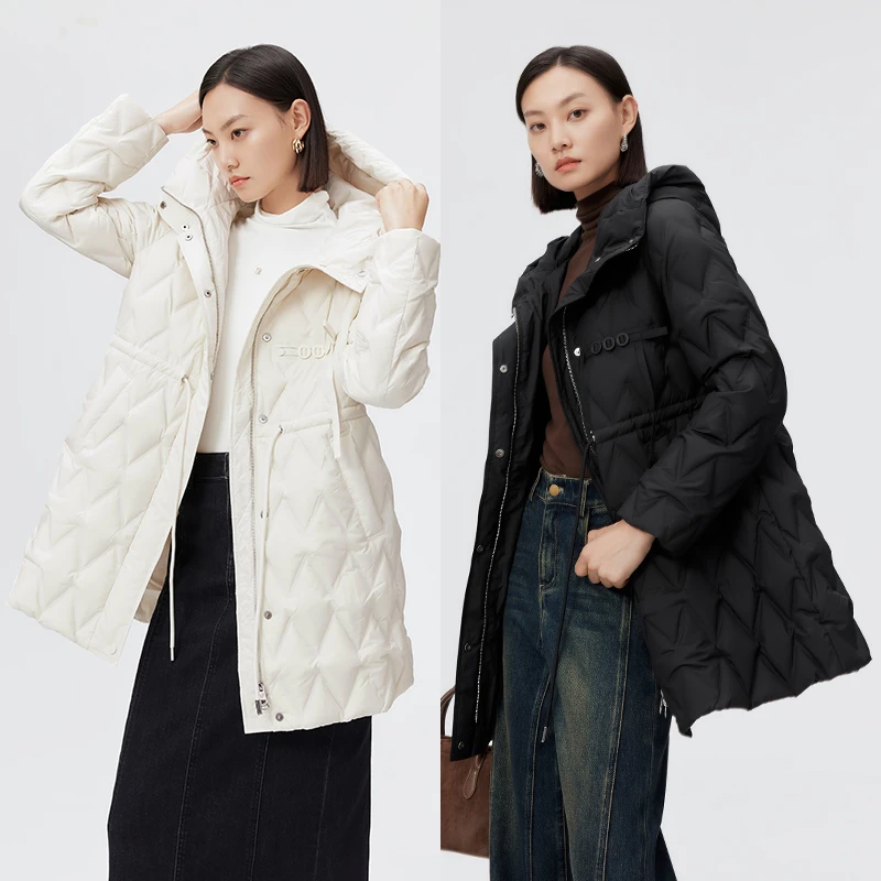 籽言专属LEISURE/三彩·丽雪可调节腰带羽绒服0161