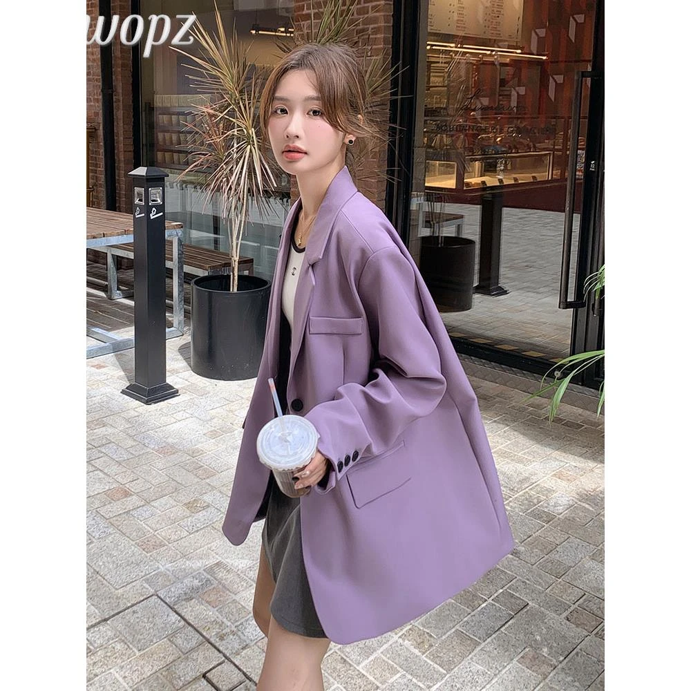 小众气质通勤百搭宽松显瘦西装外套2025春秋新款女卡其色西装外套