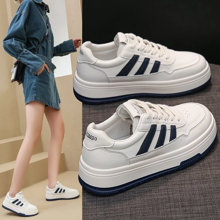 小白鞋板鞋平底低跟时尚运动休闲鞋厚底增高百搭韩版S25