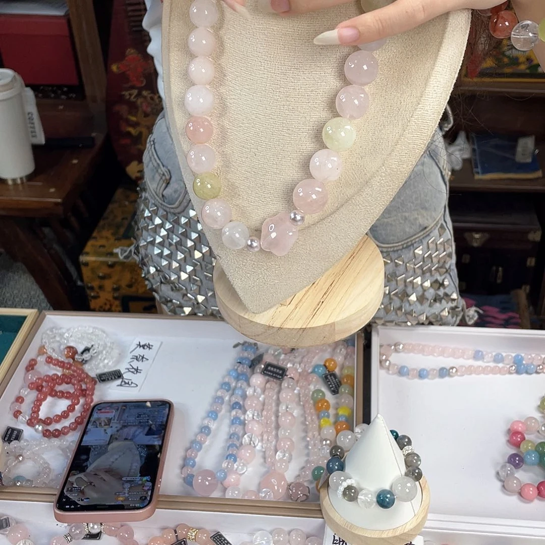水晶手链银S925镀金镶嵌