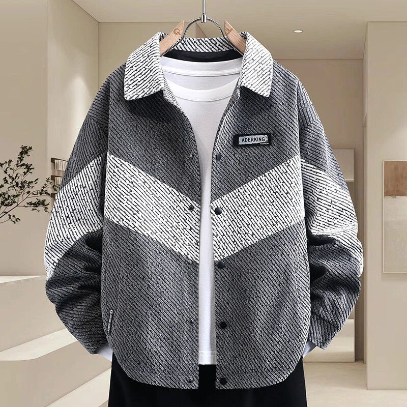 2025男士春秋季新款潮牌休闲宽松帅气ins夹克男潮流翻领外套百搭