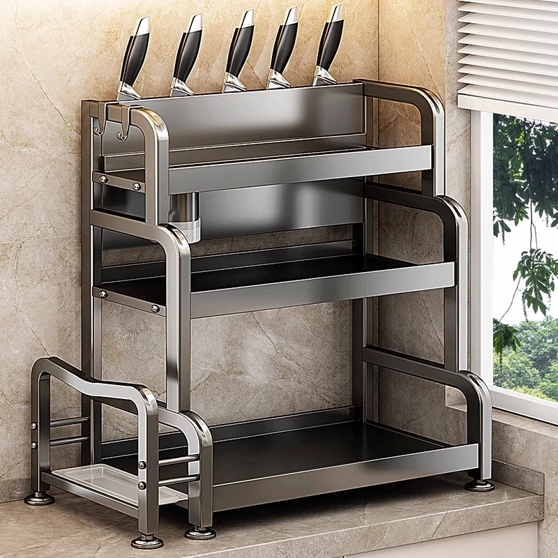 优勤厨房调料品置物架多功能筷刀架台面用品盐调味料瓶罐收纳架子