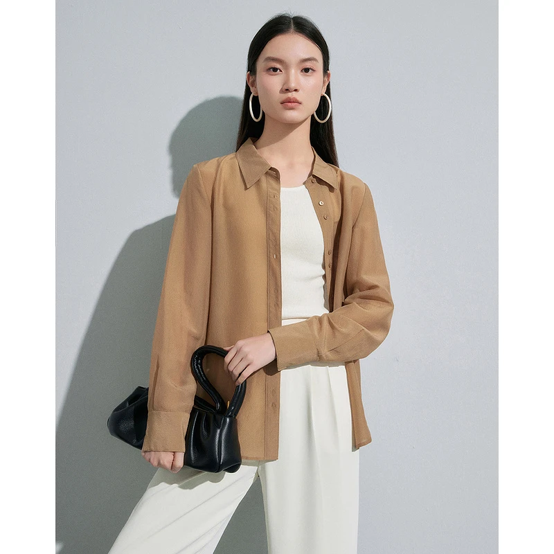 【丽公主专属】MOFAN摩凡春新款咖色衬衫MAC373538