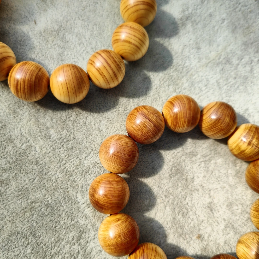 陈化料文玩佛珠手串大金黄梅子香1.8质好易包浆