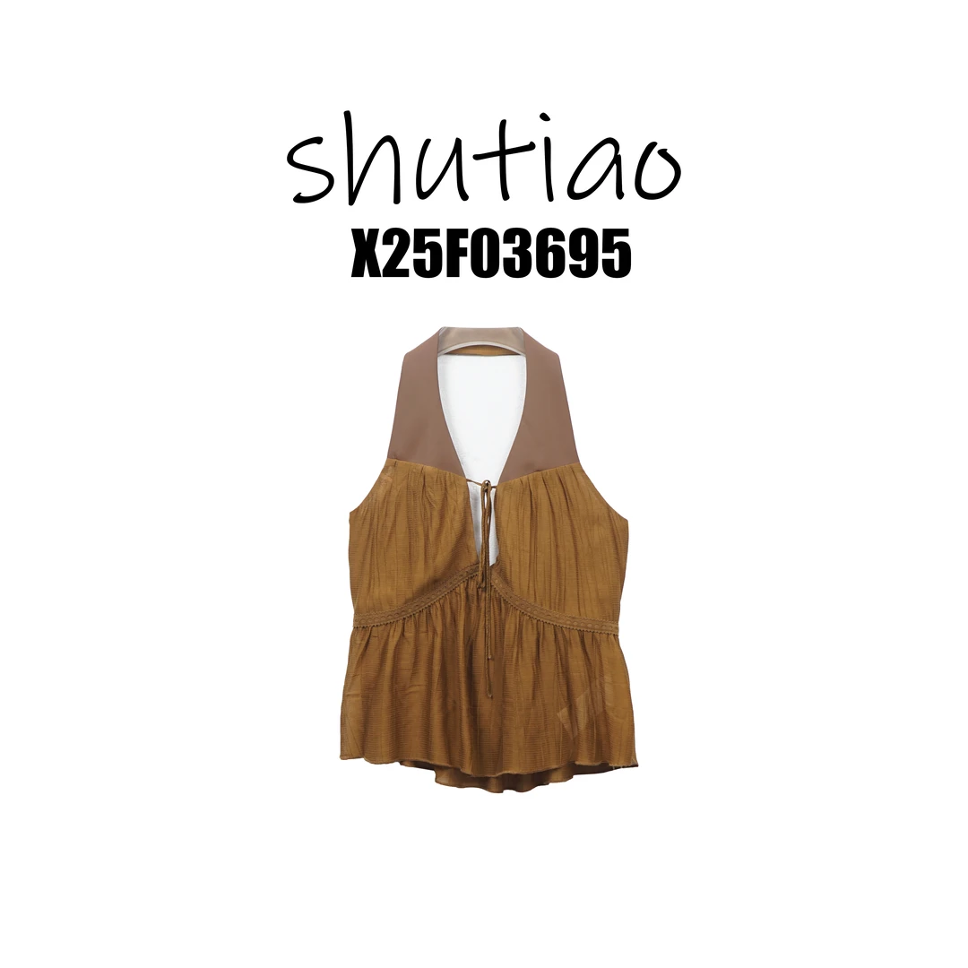 【SHUTIAO】2025夏季：新款小众设计款背心X25F03695