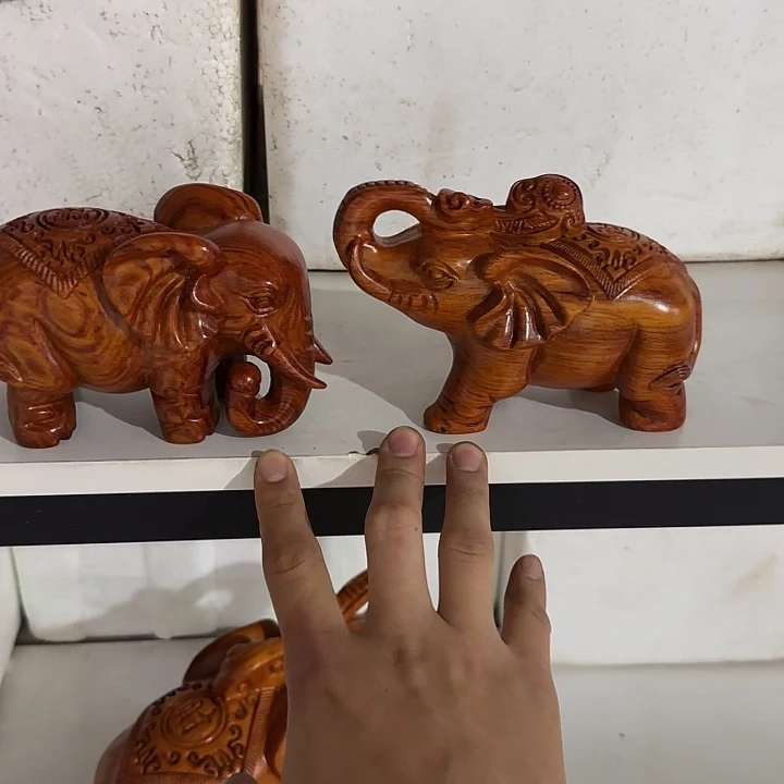 木花梨木15如意上下象一对