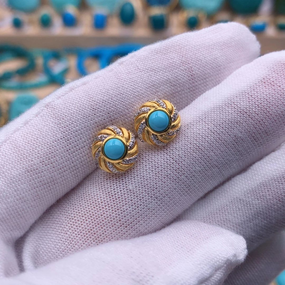 绿松石银S925镶嵌珠宝奇石