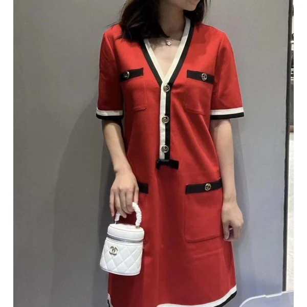 妃鱼/古驰/聚酯纤维/连衣裙/95新/M9/15