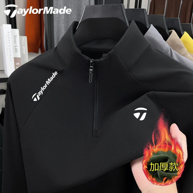 Taylormade泰勒梅高尔夫冬季球服厚款男装户外立领长袖运动卫衣男