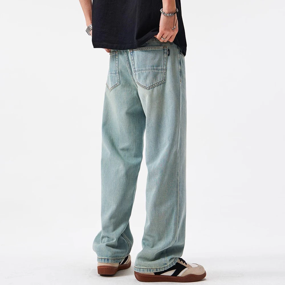 Cebrodz垂感莱赛尔直筒百搭牛仔裤男士春夏季浅色宽松休闲阔腿裤