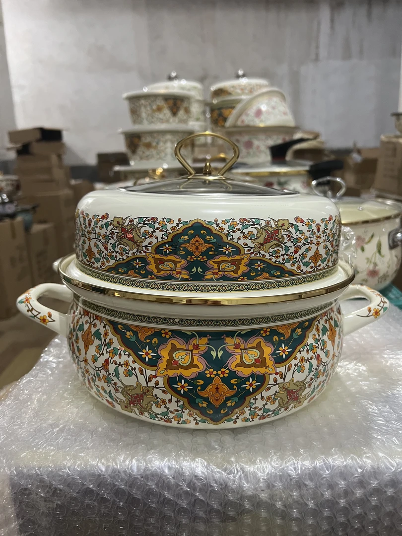 出口26公分俄罗斯搪瓷单层蒸锅