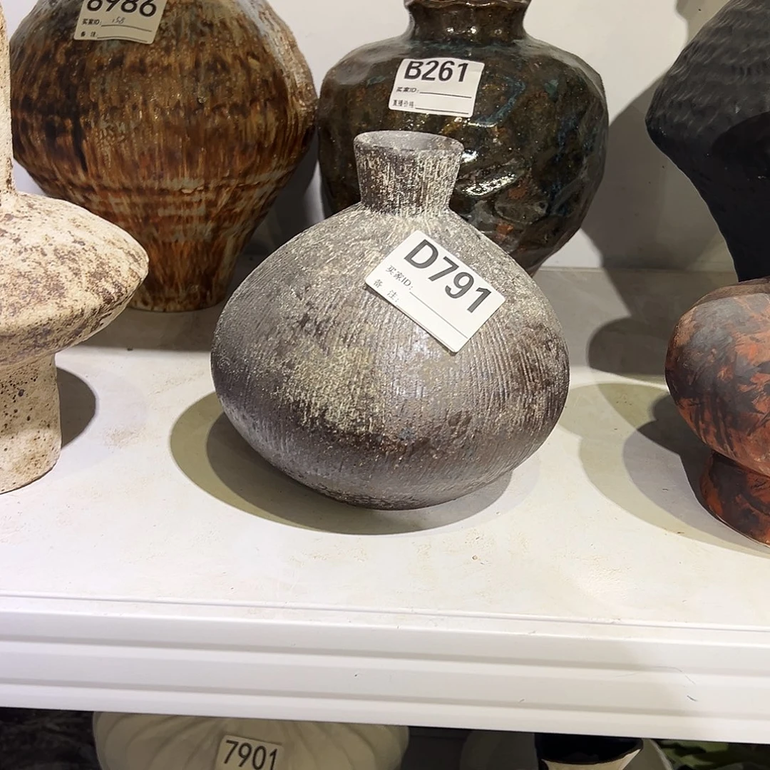 瓶D791高17口3陶瓷花瓶无孔