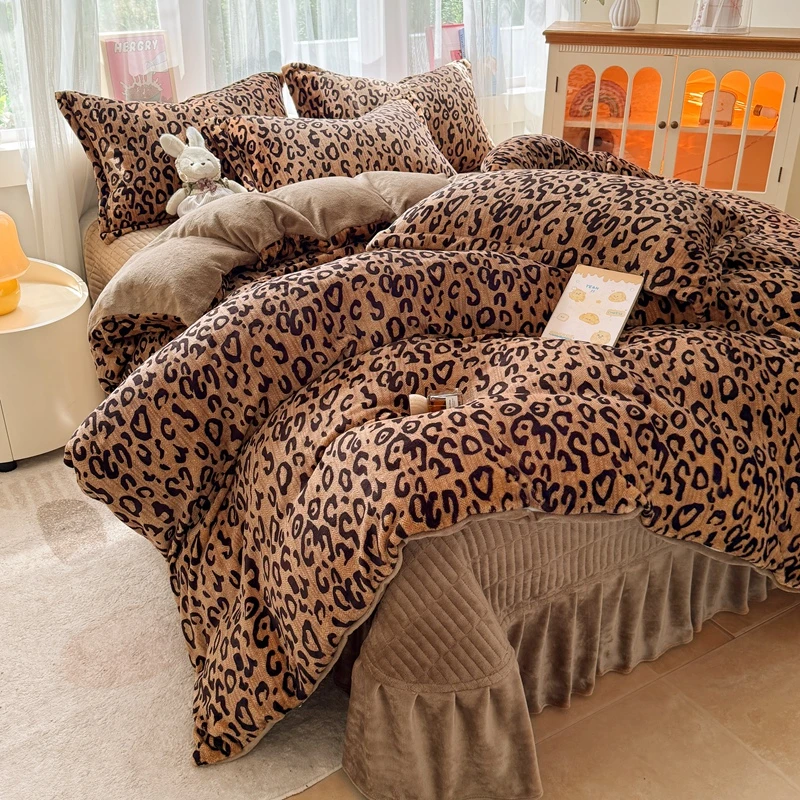 三四件套牛奶绒床上用品宿舍秋冬被套床单加厚床盖款被罩家纺床品