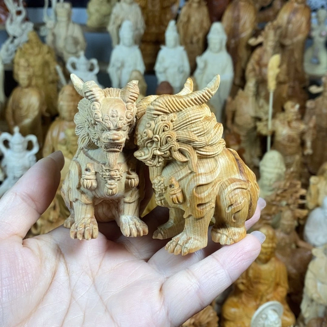 木崖柏原木色7高三眼麒麟微瑕