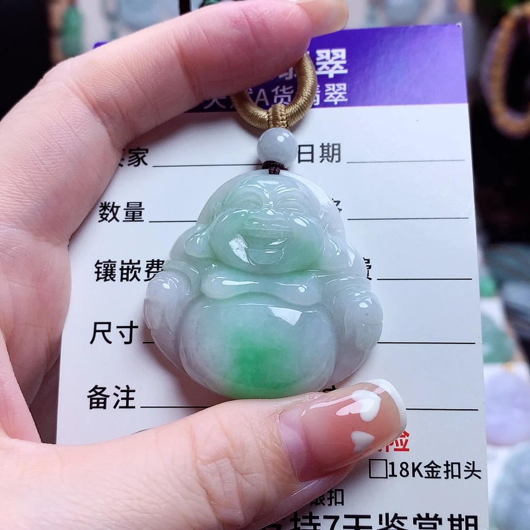 翡翠未镶嵌颈饰佛公08