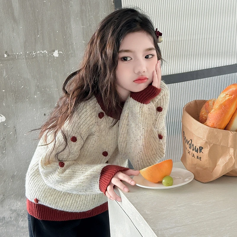 大童女毛衣新款2025秋冬儿童洋气加厚女款针织衫12岁女童冬装上衣