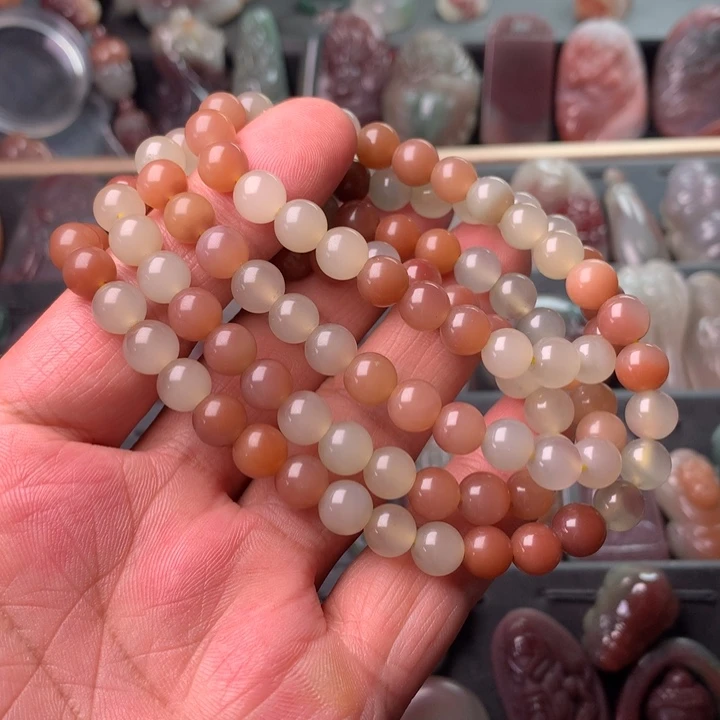 玛瑙/玉髓手链未镶嵌7.8毫米108颗