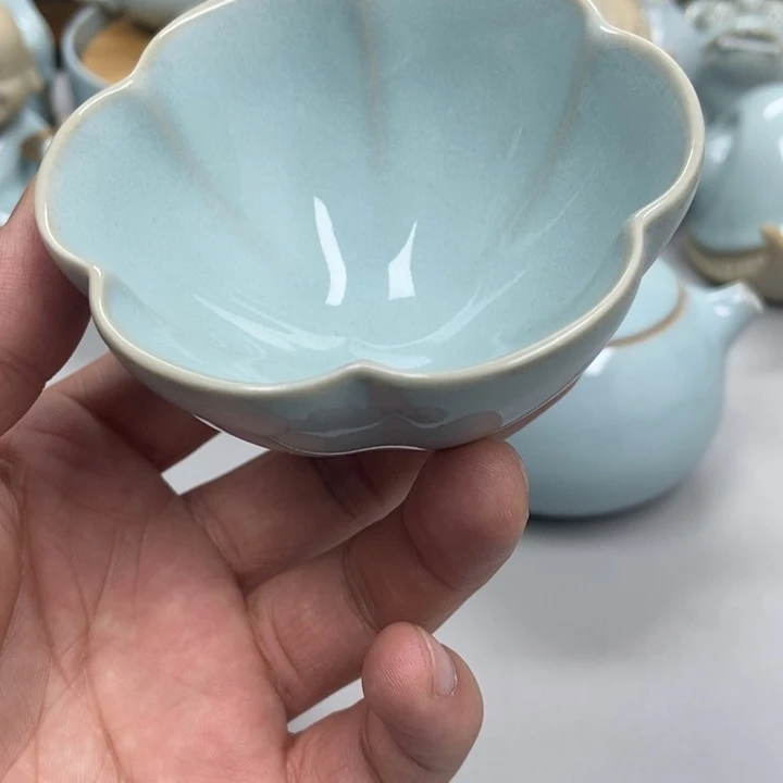 瓷好***?天青色赵琳老师梅花杯