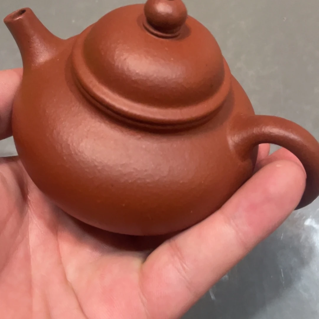 茶壶紫砂D83号，原矿大红泥容天壶