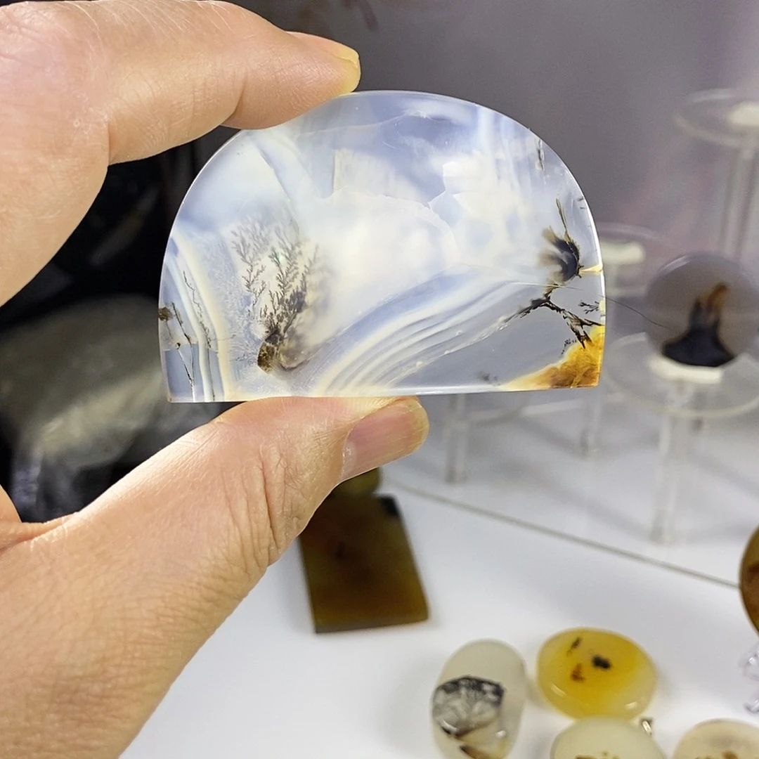 合成碳硅石非金属时尚图纹画面石饰品