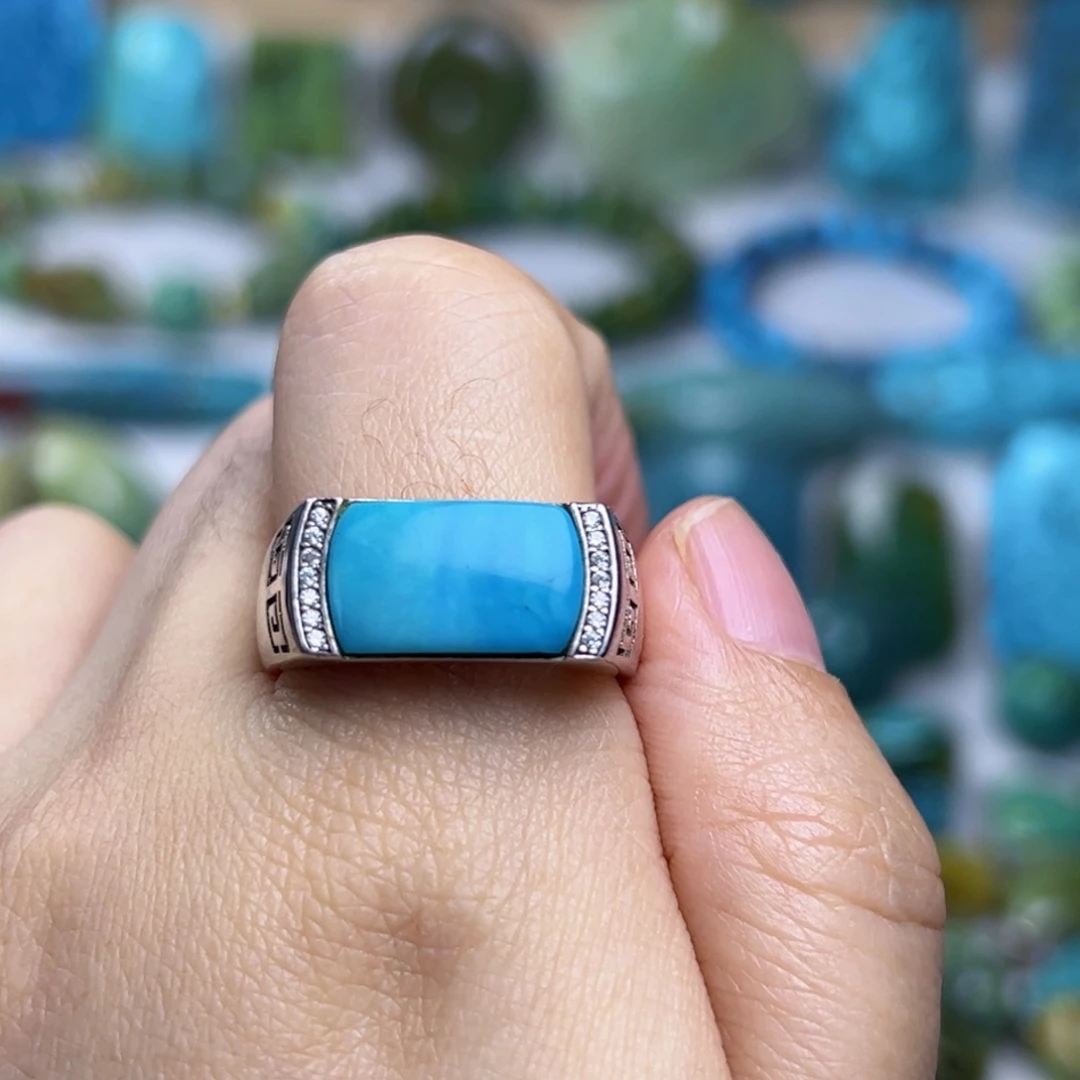 绿松石银S925镶嵌珠宝奇石