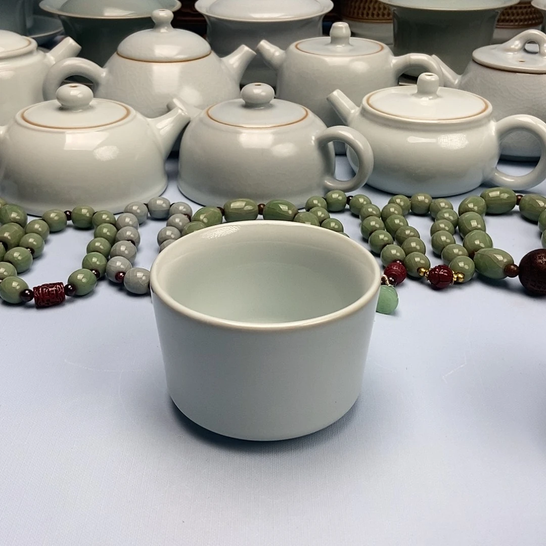 杯月白马蹄杯原矿原釉原产地