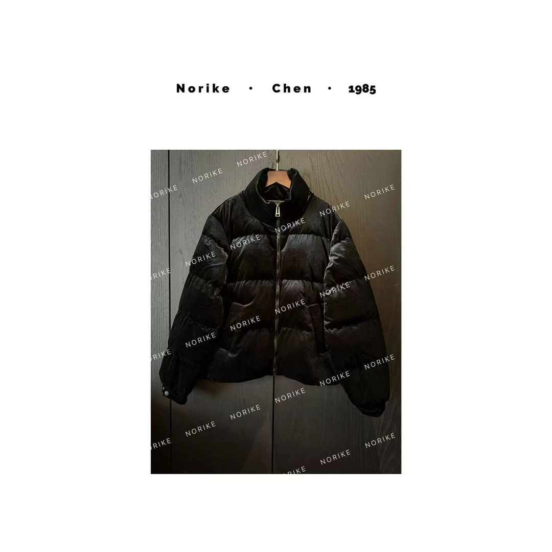 低调显贵醋酸丝绒羽绒服油光水滑手感保暖外套NK59212