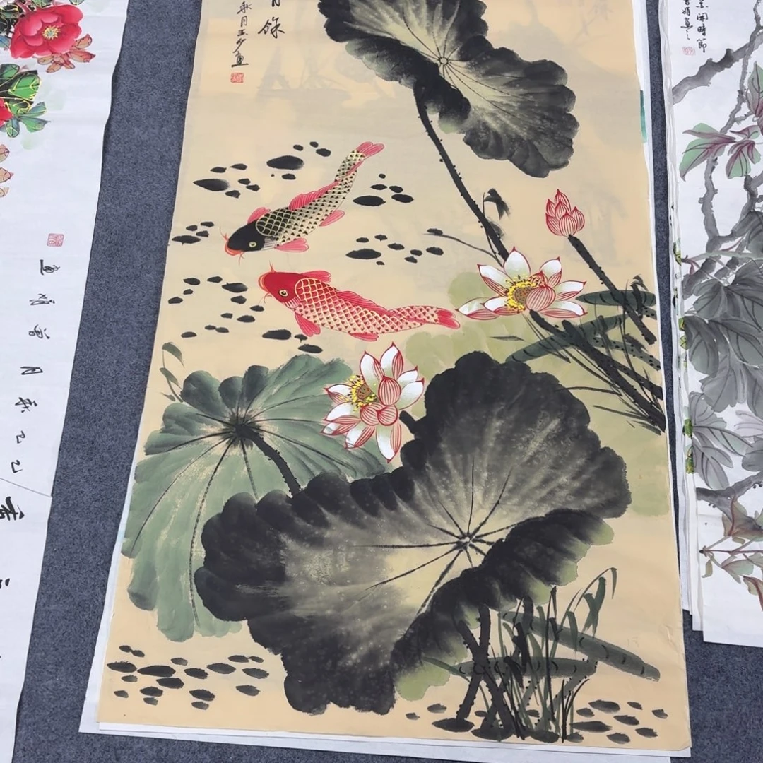 国画140×70手绘画画画