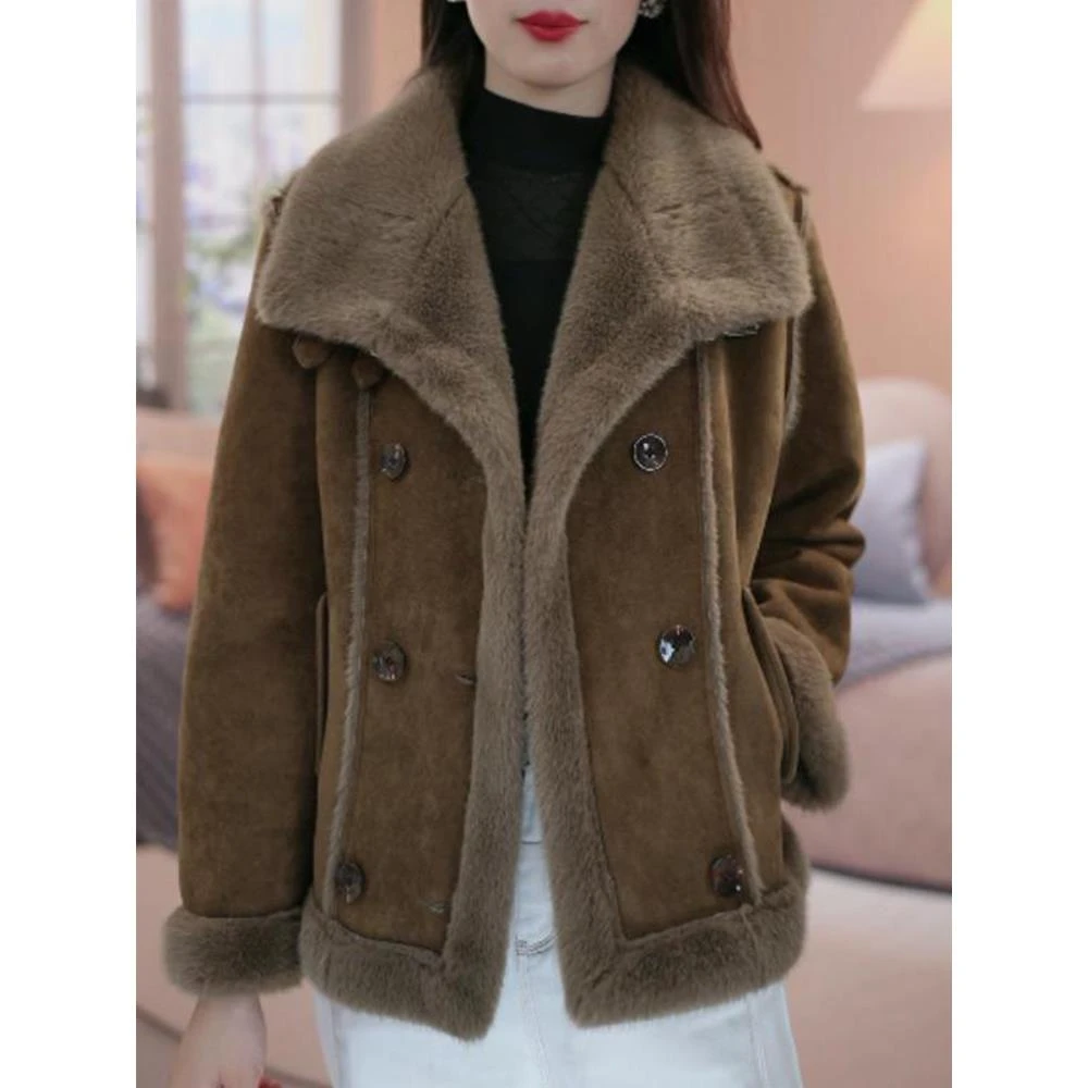 气质外套女时尚冬季高级轻奢加厚保暖洋气立领短款大衣