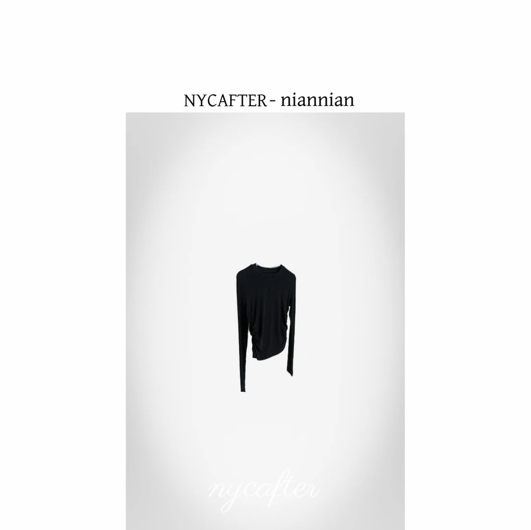 显瘦 高弹 莱塞尔➕绵羊毛 深灰长袖上衣5808