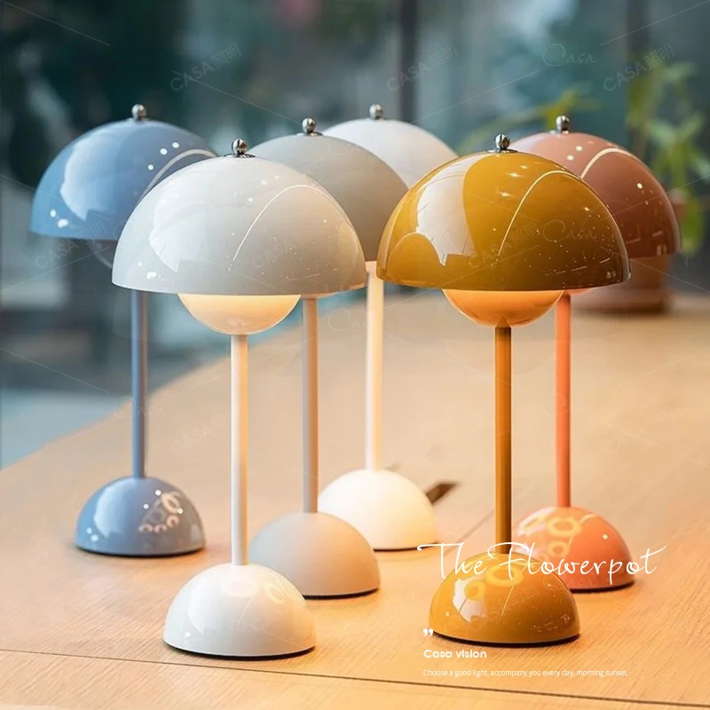 北欧装饰花苞台灯丹麦氛围灯卧室床头简约触摸usb充电小夜灯casa