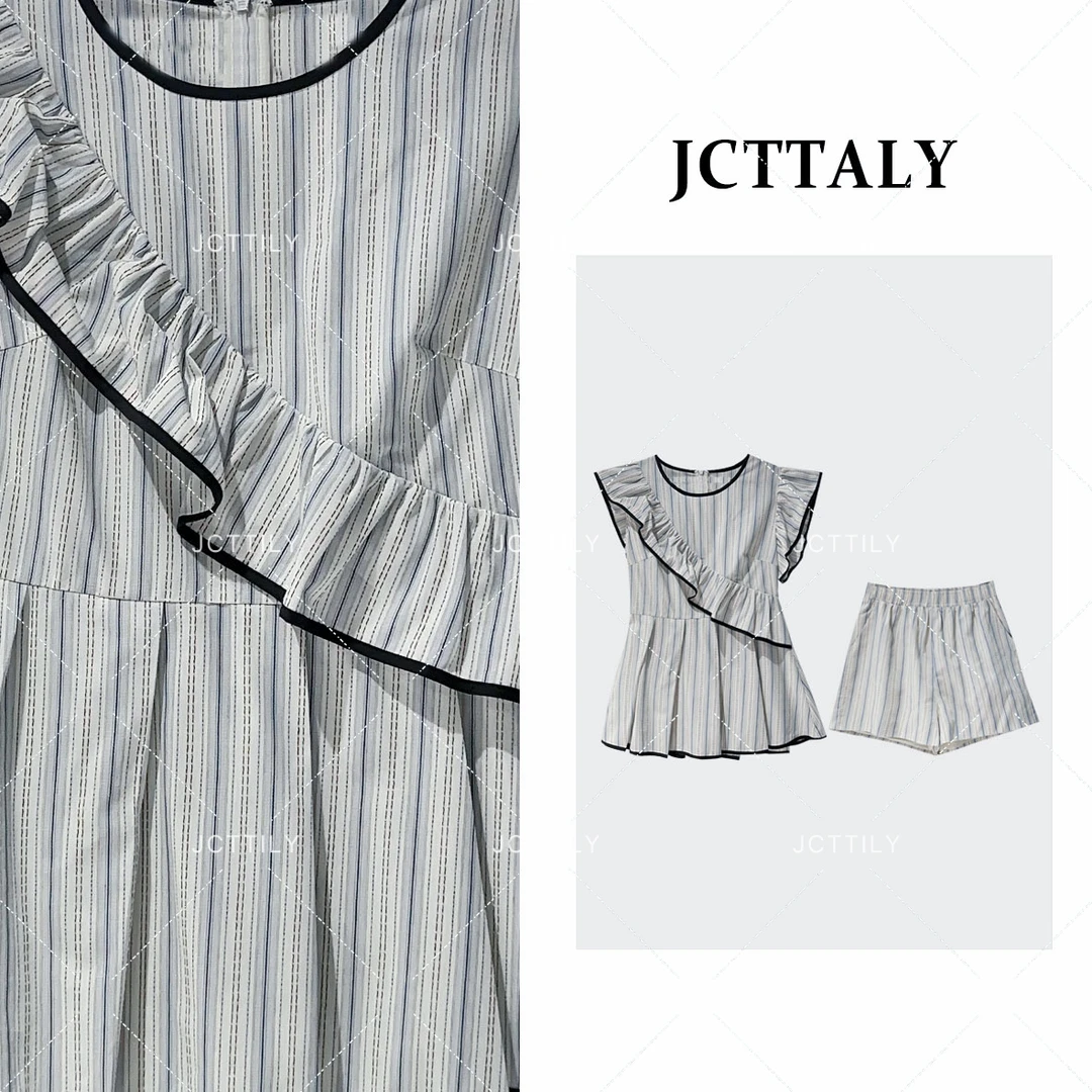 【Linda专属】【87】高定法式V领气质衬衫百搭时尚休闲套装JC-A2905