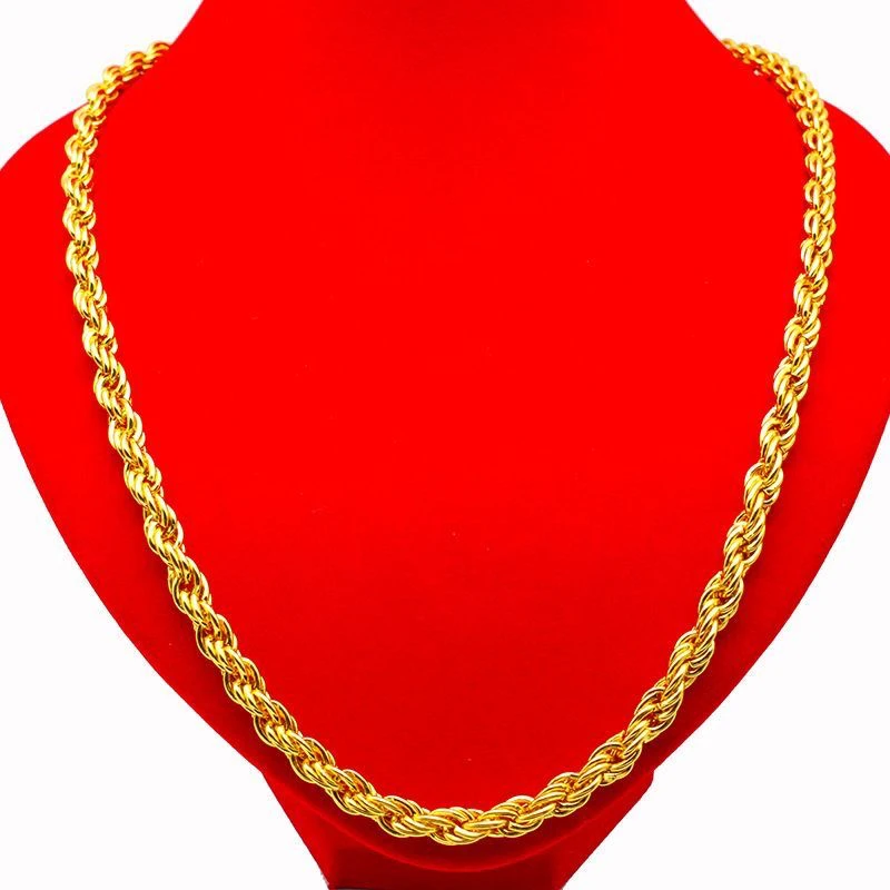 合金手链 【最后2单抢完就没！】麻绳龙骨不掉色女款金色项链饰品