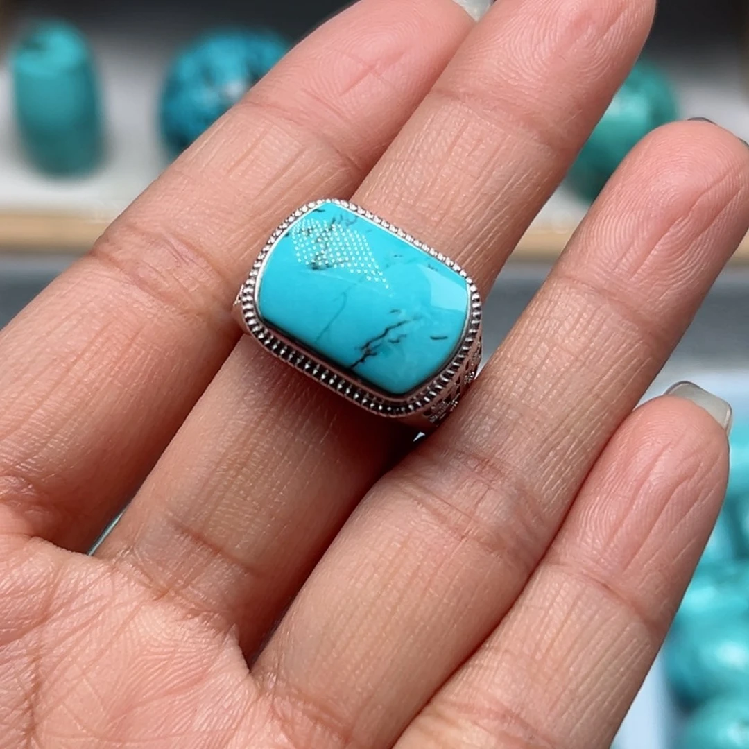 绿松石珠宝奇石银S925镶嵌