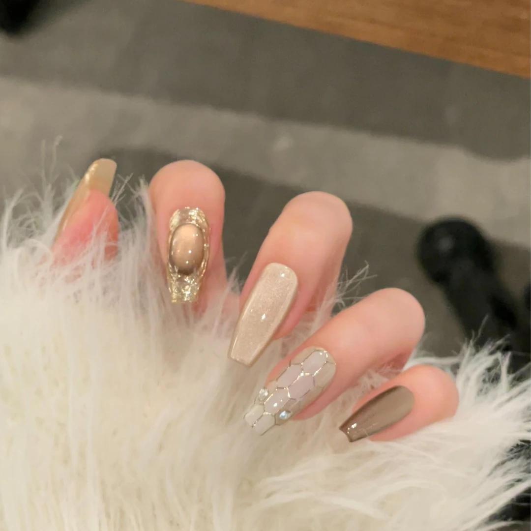 Orange Mood ·【A24 蛇蝎美人】纯手工光疗美甲可拆卸穿戴甲