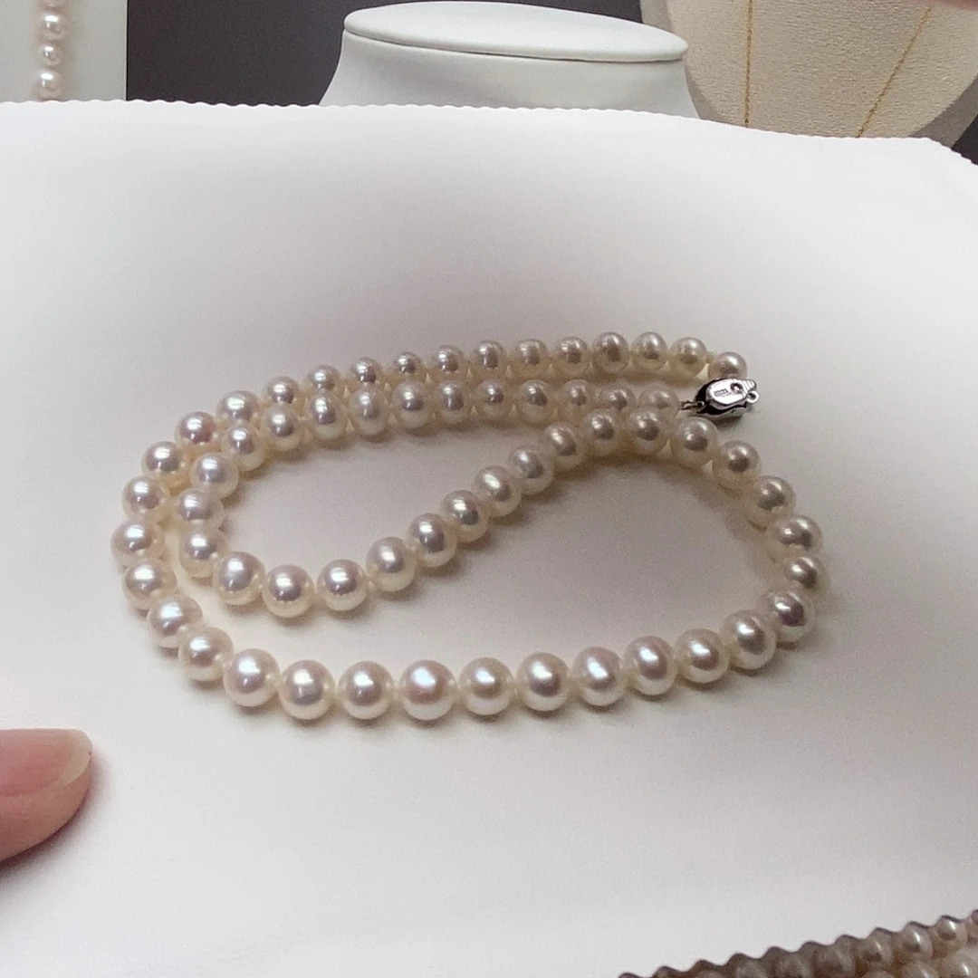 淡水珍珠颈饰银S925镶嵌缘****～