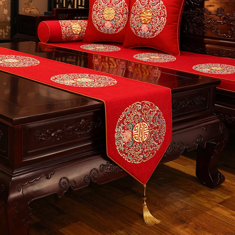 特价款福利断码桌旗床旗茶台垫布中式茶几布艺桌旗高级感盖布巾