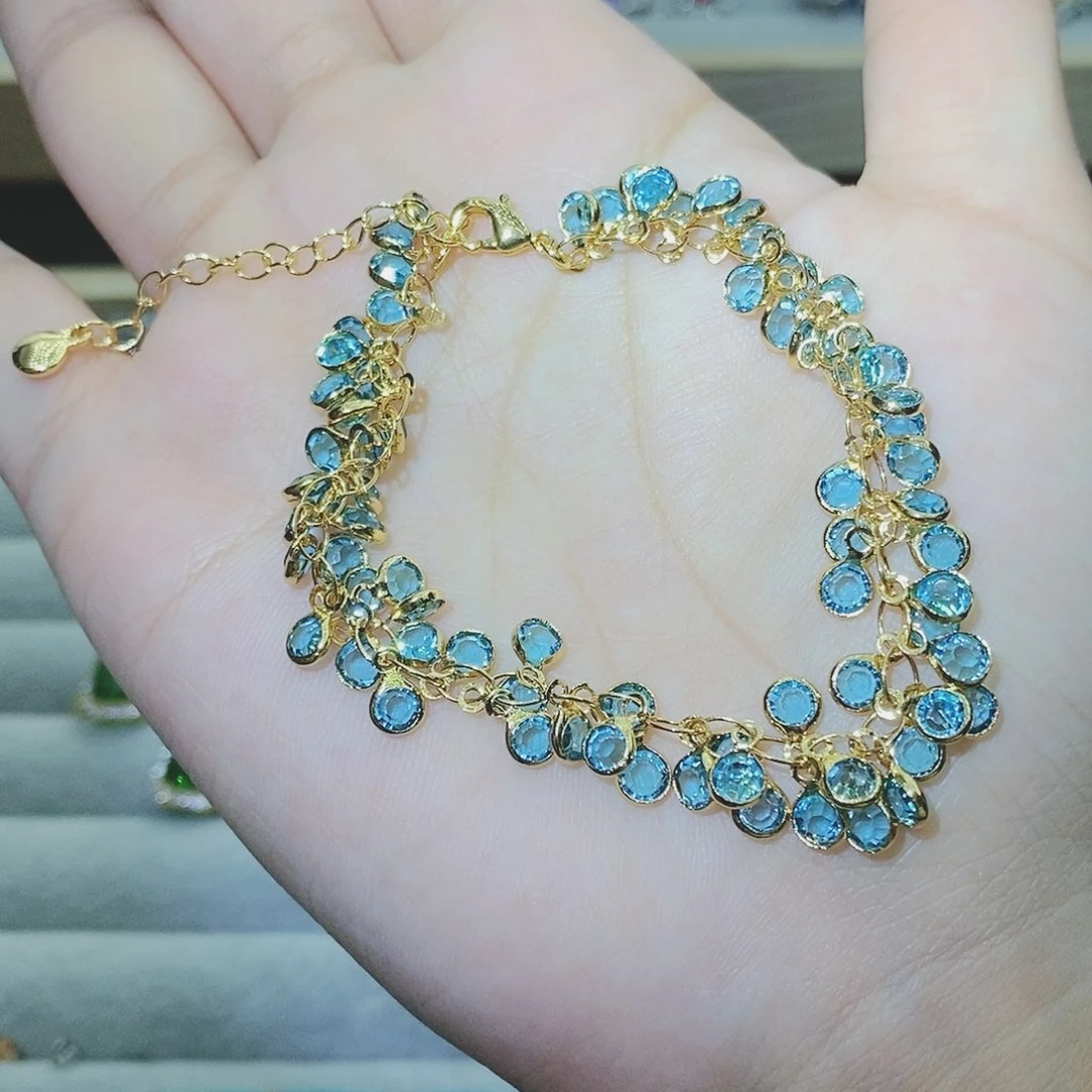 【闪购商品】托帕石耳饰银S925镶嵌