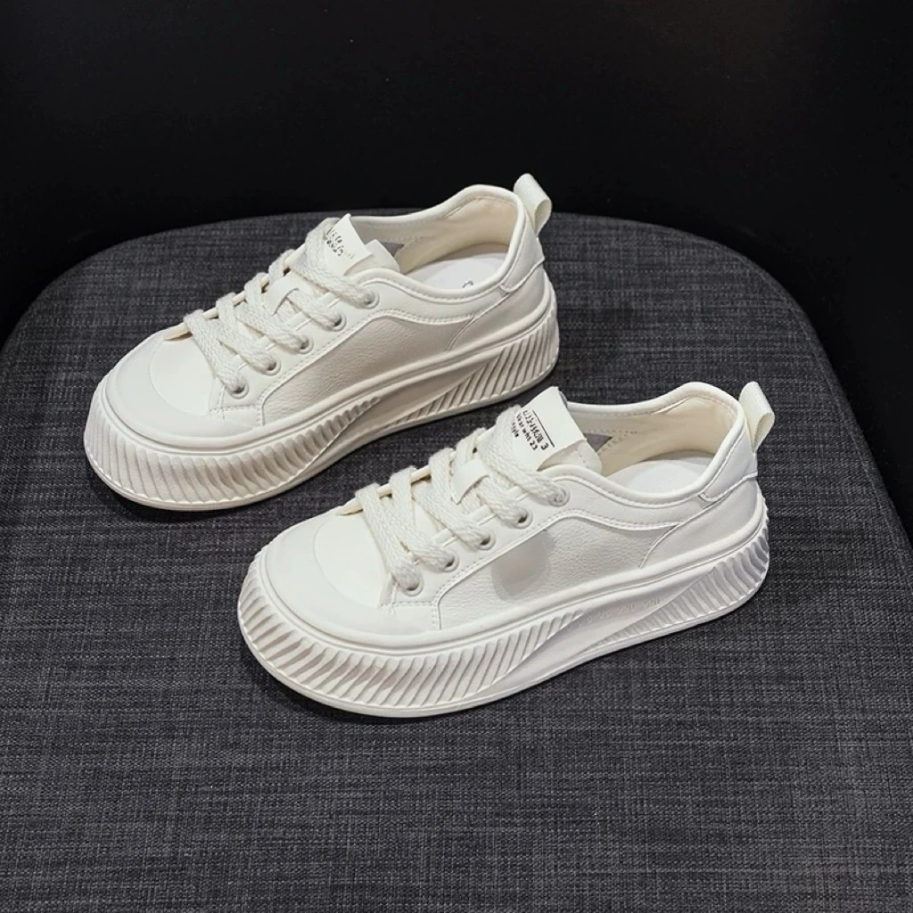 KOUDU/蔻度春季爆款真皮百搭小白鞋厚底小个子增高时尚休闲鞋2890