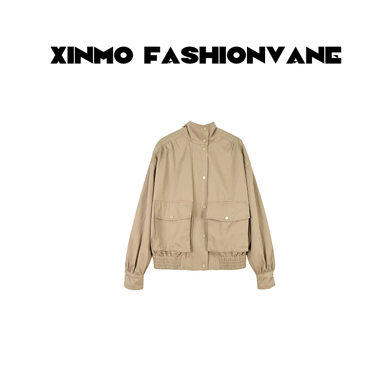 【Ryan石头】2025春装韩系ins通勤立领休闲工装夹克外套C24122001