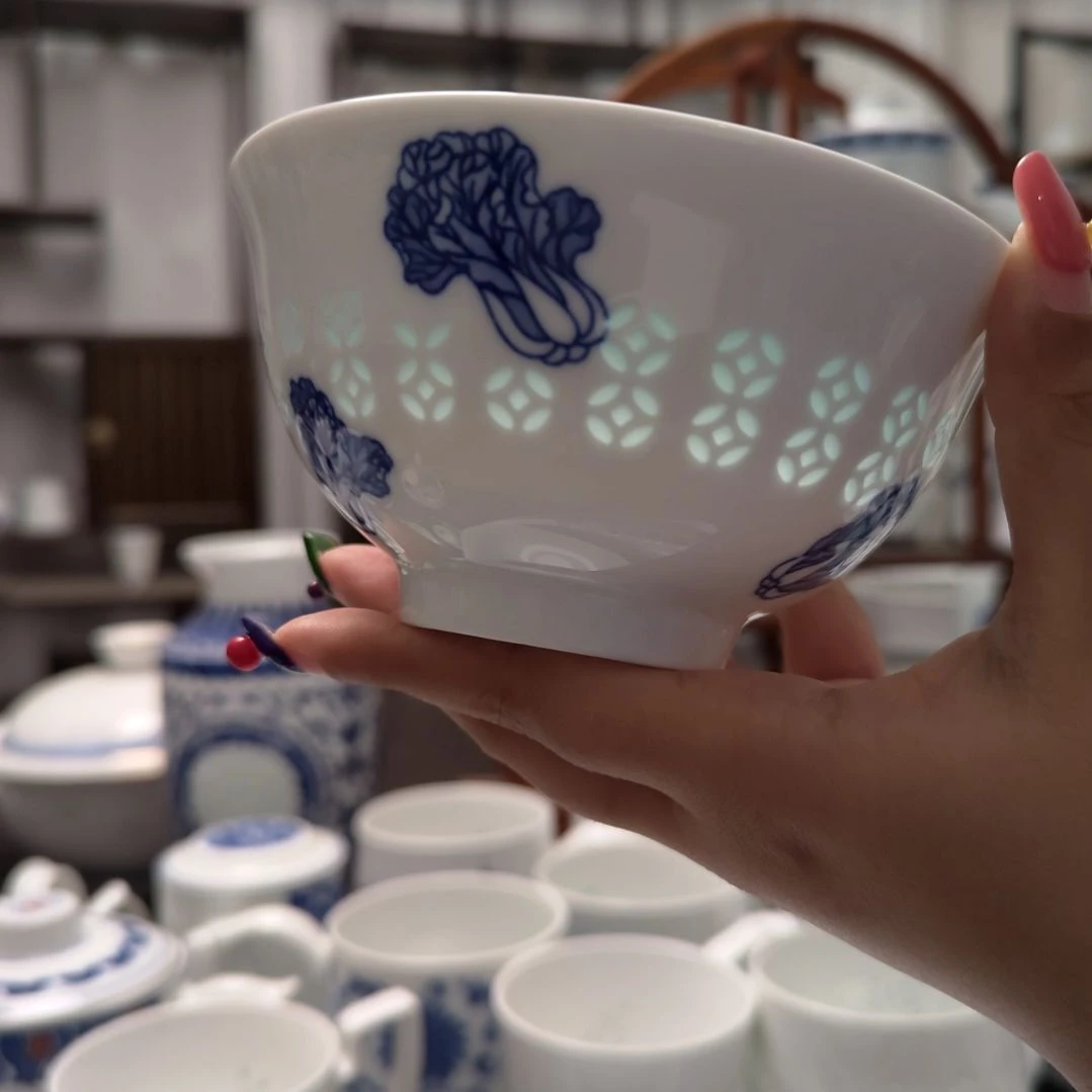 陶瓷白菜5寸饭碗一个