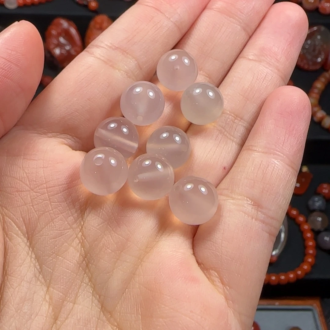 玛瑙/玉髓未镶嵌8颗荔枝冻9mm+